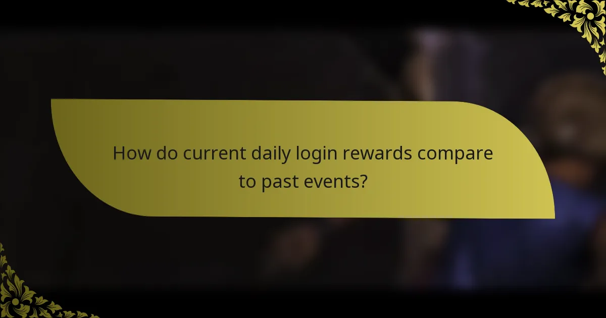 How do current daily login rewards compare to past events?