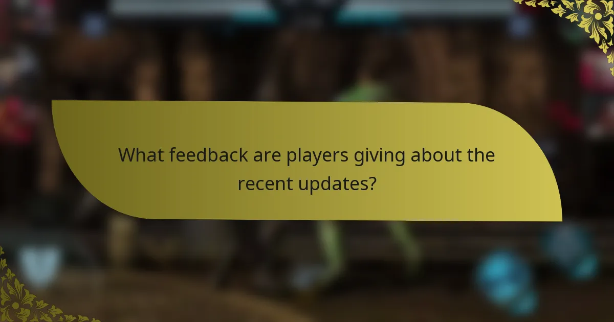 What feedback are players giving about the recent updates?