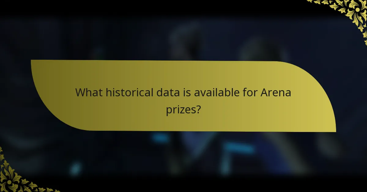 What historical data is available for Arena prizes?